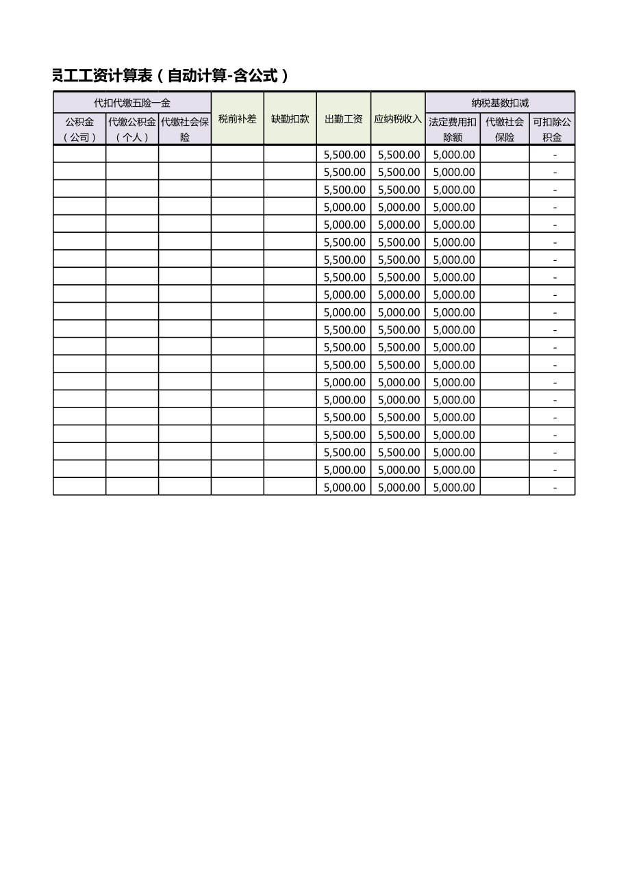 2023员工工资计算表（自动计算-最新税率）.xlsx_第2页