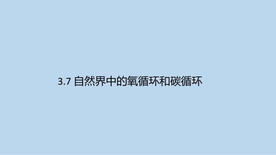 浙教版科学八年级下册3-7 自然界中的氧循环和碳循环 .pptx_第1页