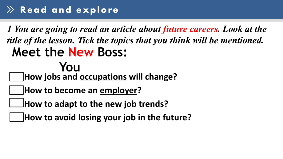 Unit 7 Careers Lesson 3 Meet the new boss you （ppt课件） -2023新北师大版（2019）《高中英语》选择性必修第三册.pptx_第3页