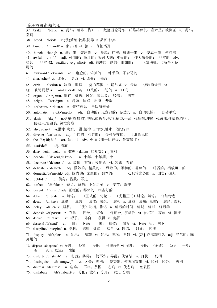 英语四级高频词汇 核心词汇 高频词组（可编辑）.pptx_第3页