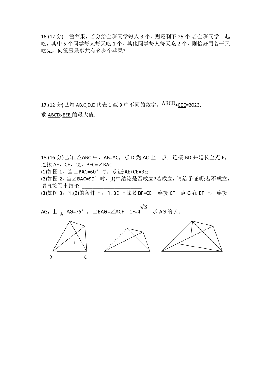 江苏省泰州市姜堰区励才实验学校2023-2024学年八年级上学期 数学竞赛 - 副本.pdf_第3页