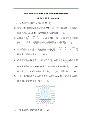 苏教版数学六年级下册核心考点专项评价-比例尺的意义与应用.docx