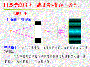 《大学物理》课件11.5 光的衍射惠更斯-菲涅耳原理.ppt