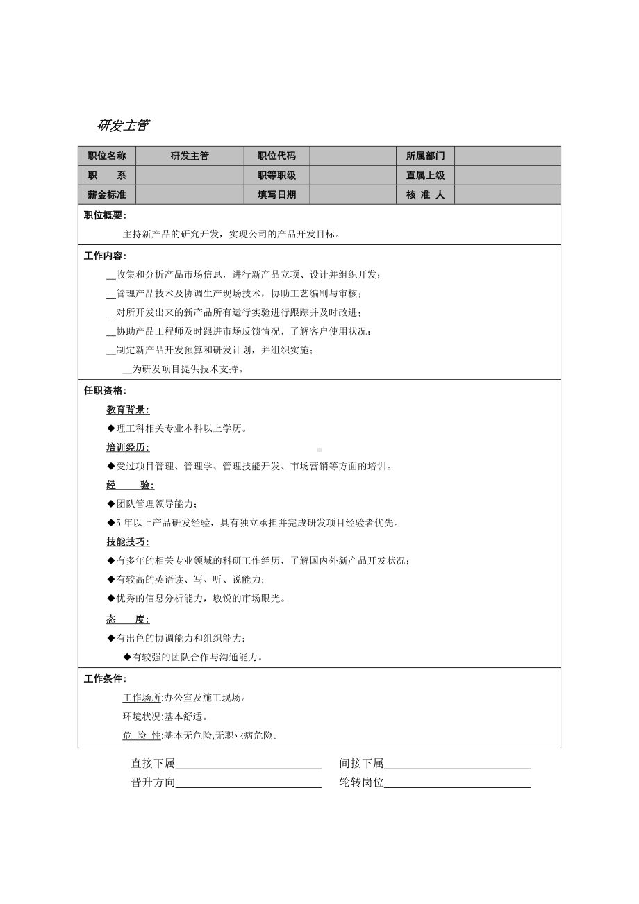 研发主管岗位职责.doc_第1页