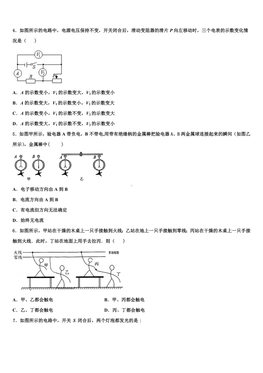 2023-2024学年北京中学九年级物理第一学期期末达标测试试题.doc_第2页