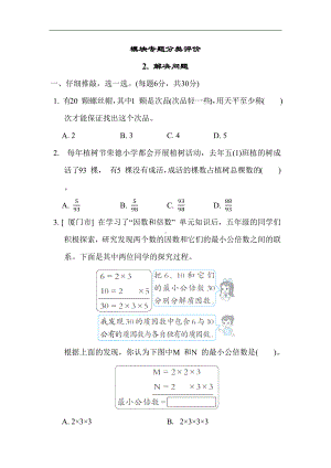 模块专题分类评价 2. 解决问题 人教版数学五年级下册.docx