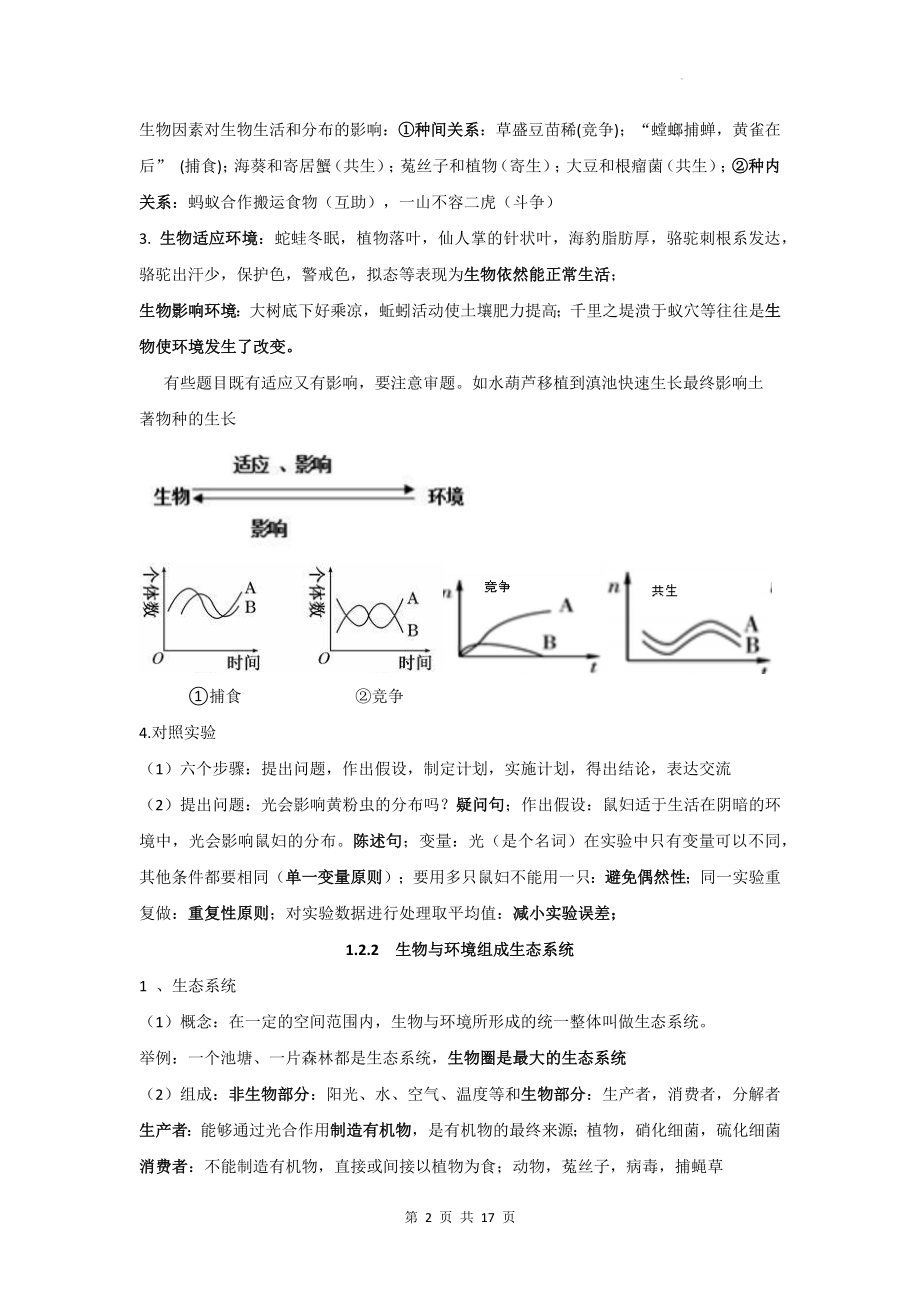 人教版七年级上册生物期末复习考点背诵提纲（实用！）.docx_第2页