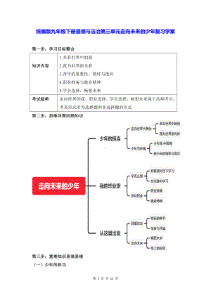 统编版九年级下册道德与法治第三单元走向未来的少年复习学案.docx