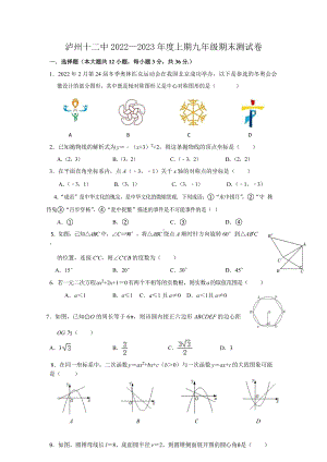 泸州十二中 2022—2023 年度上期九年级期末测试卷.doc