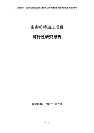 山参粉精加工项目可行性报告（写作模板）.doc