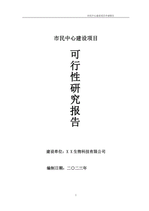 市民中心项目可行性研究报告备案申请模板.doc