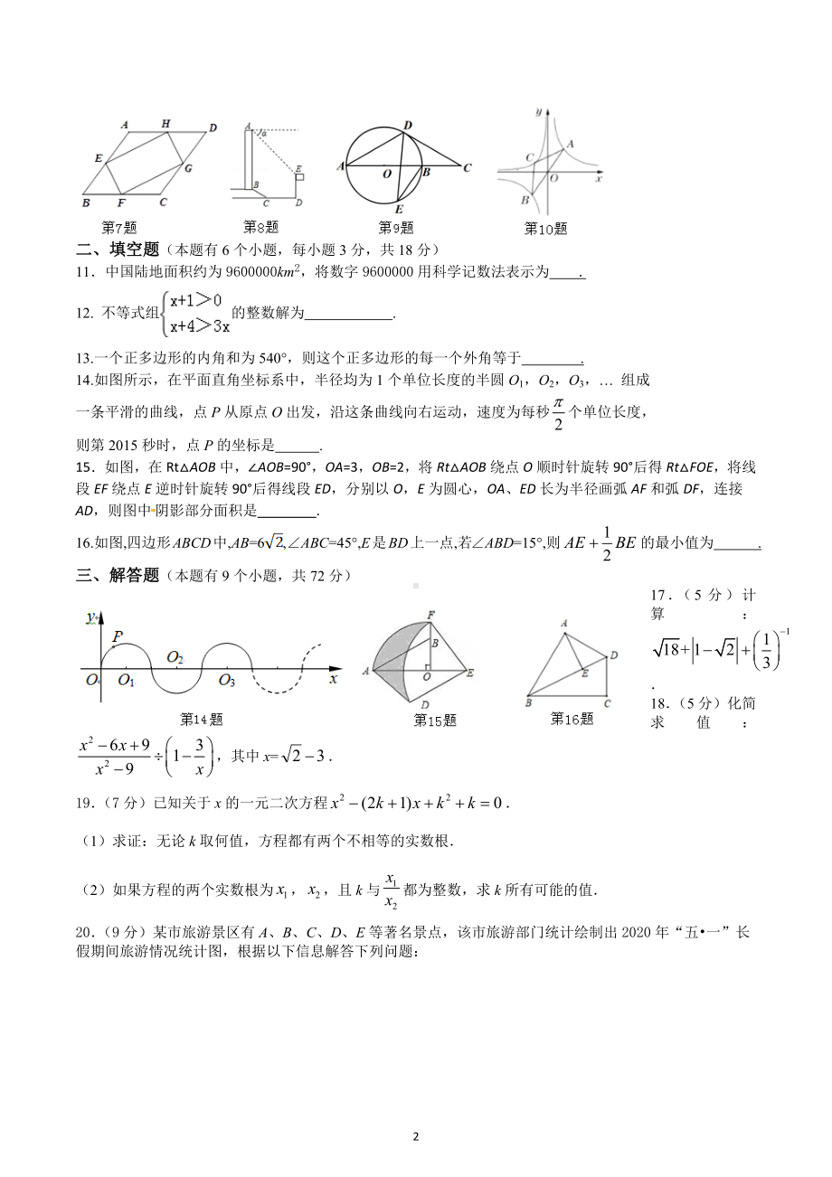 湖北省郧西县2022年中考数学模拟试题(一).docx_第2页