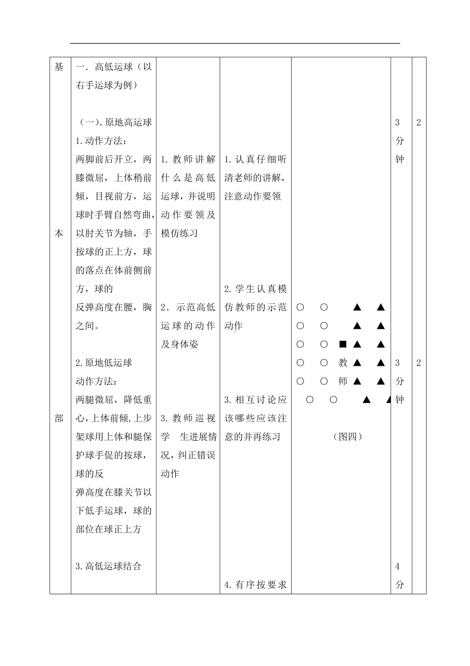 五年级体育教案-篮球原地高低运球 浙教课标版.doc_第3页