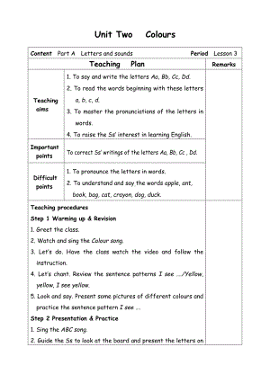 三年级上册英语教案-4 Unit2 Colours-3-人教(PEP).doc