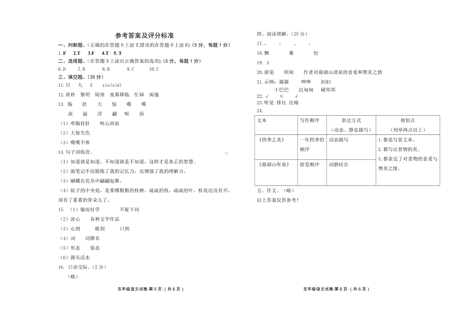 五年级语文上册第七、八单元试卷及参考答案.doc_第3页