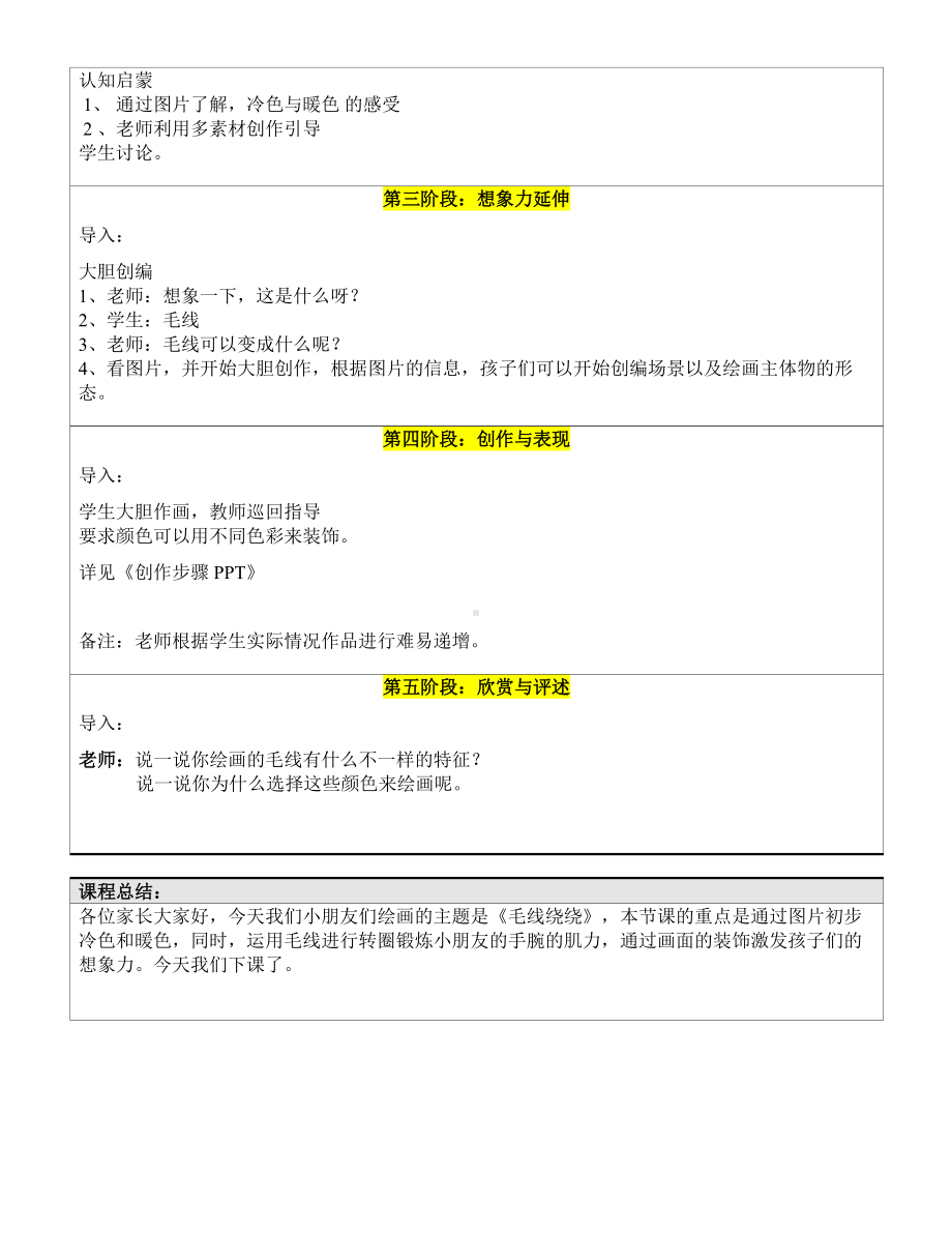 一年级下册美术课外A班教案-毛线绕绕 全国通用.doc_第2页