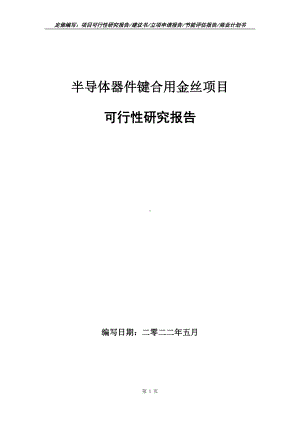 半导体器件键合用金丝项目可行性报告（写作模板）.doc