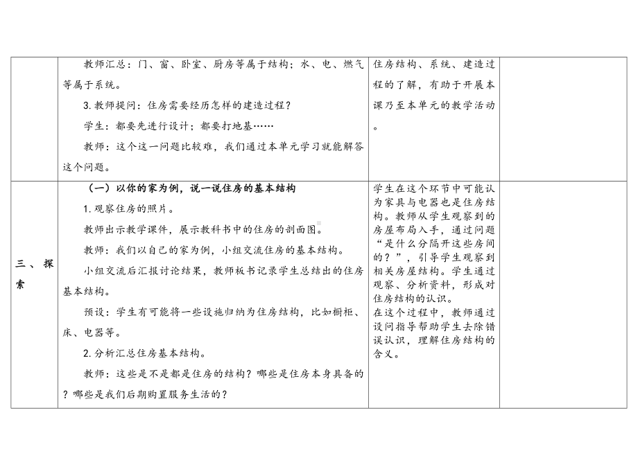 1.1《了解我们的住房》（表格式）教案（含课堂练习和反思）-2023新教科版六年级下册《科学》.docx_第3页