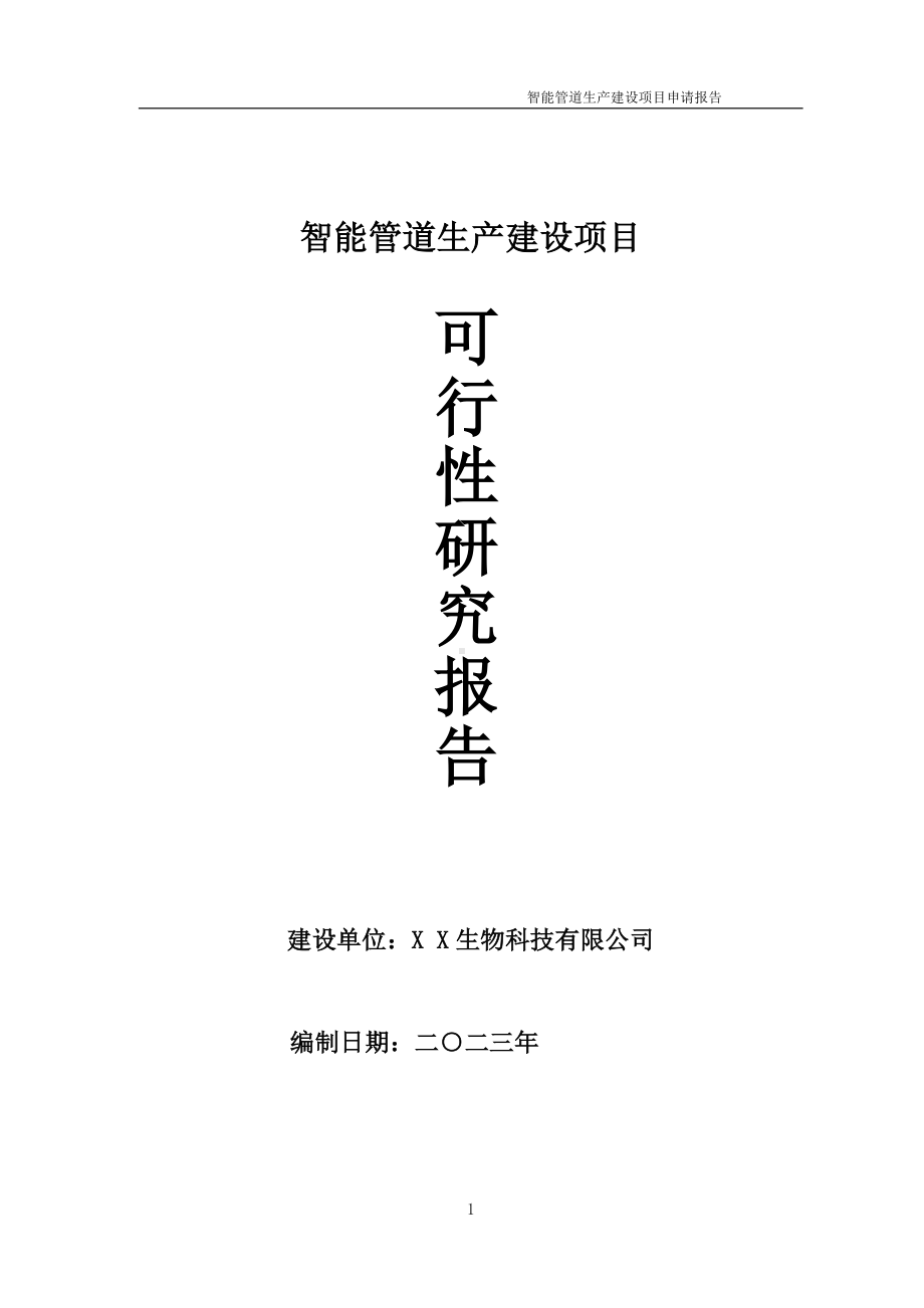 智能管道生产项目可行性研究报告备案申请模板.doc_第1页