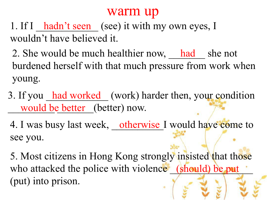 外研版高中英语Book 6 Module 6 Grammar --The Subjunctive Mood 教学课件 (共20张PPT).ppt_第2页