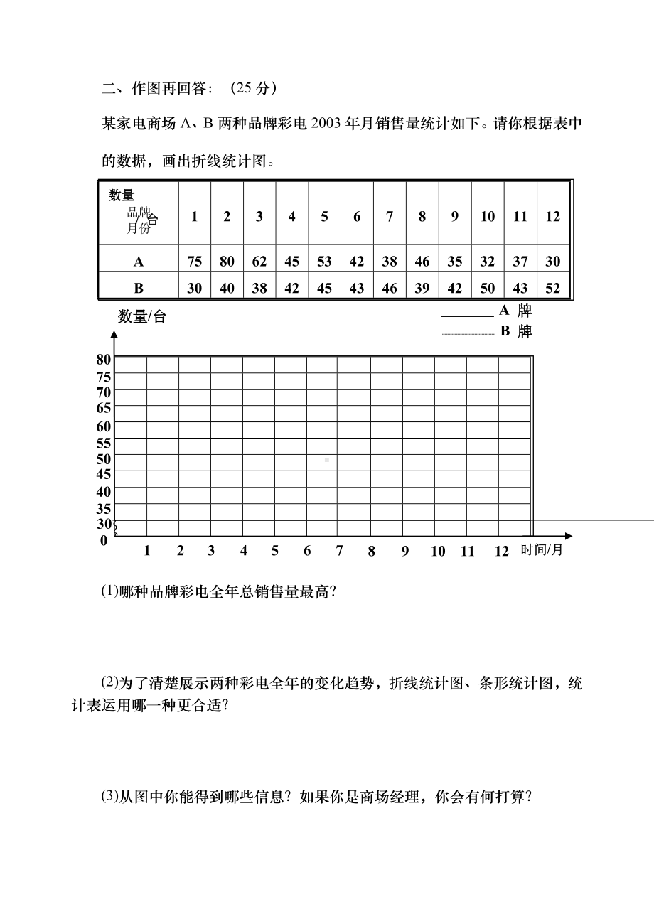 五年级下册数学试题-第六七单元测试卷-人教新课标 （无答案）.doc_第2页