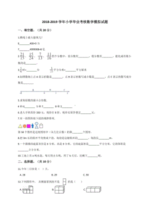 六年级下册数学试题-小学毕业考核数学模拟试题（5）通用版（解析版）.doc