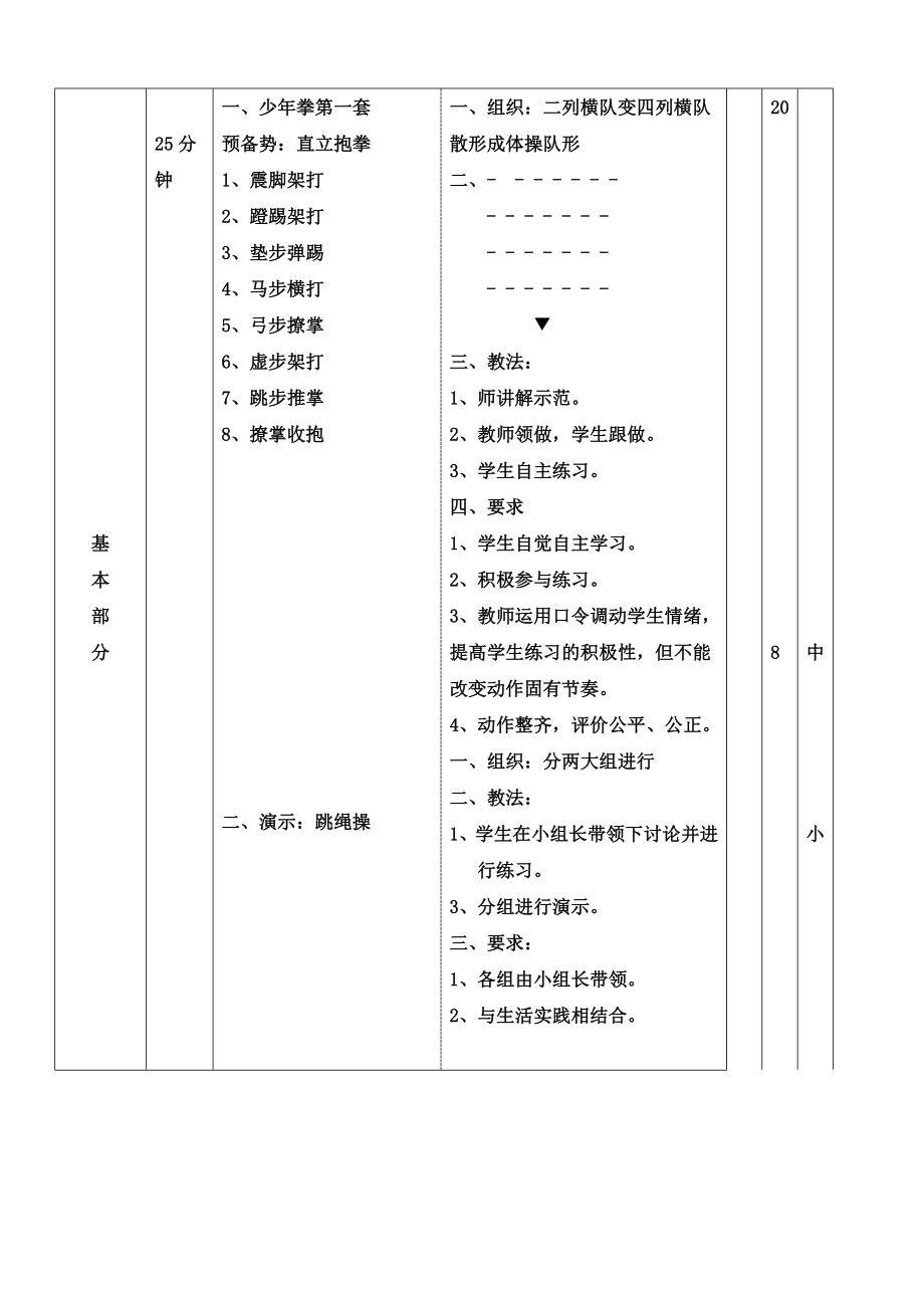 六年级体育教案-少年拳第一套 全国通用.doc_第3页