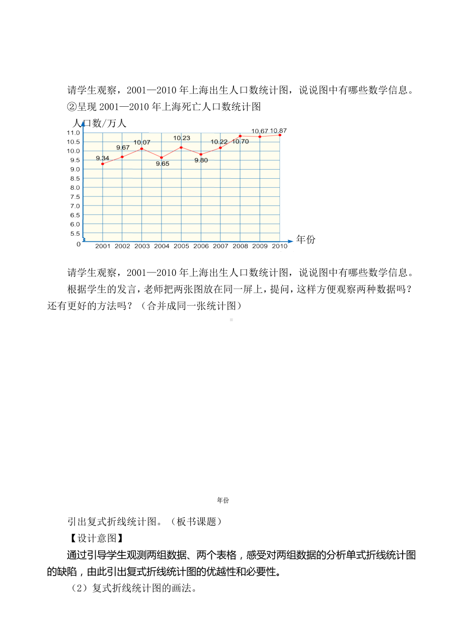 五年级下册数学教案- 复式折线统计图-人教新课标（ ）.doc_第2页