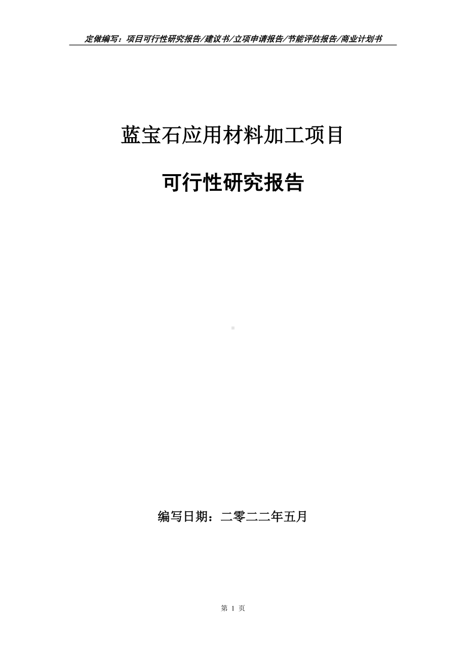 蓝宝石应用材料加工项目可行性报告（写作模板）.doc_第1页