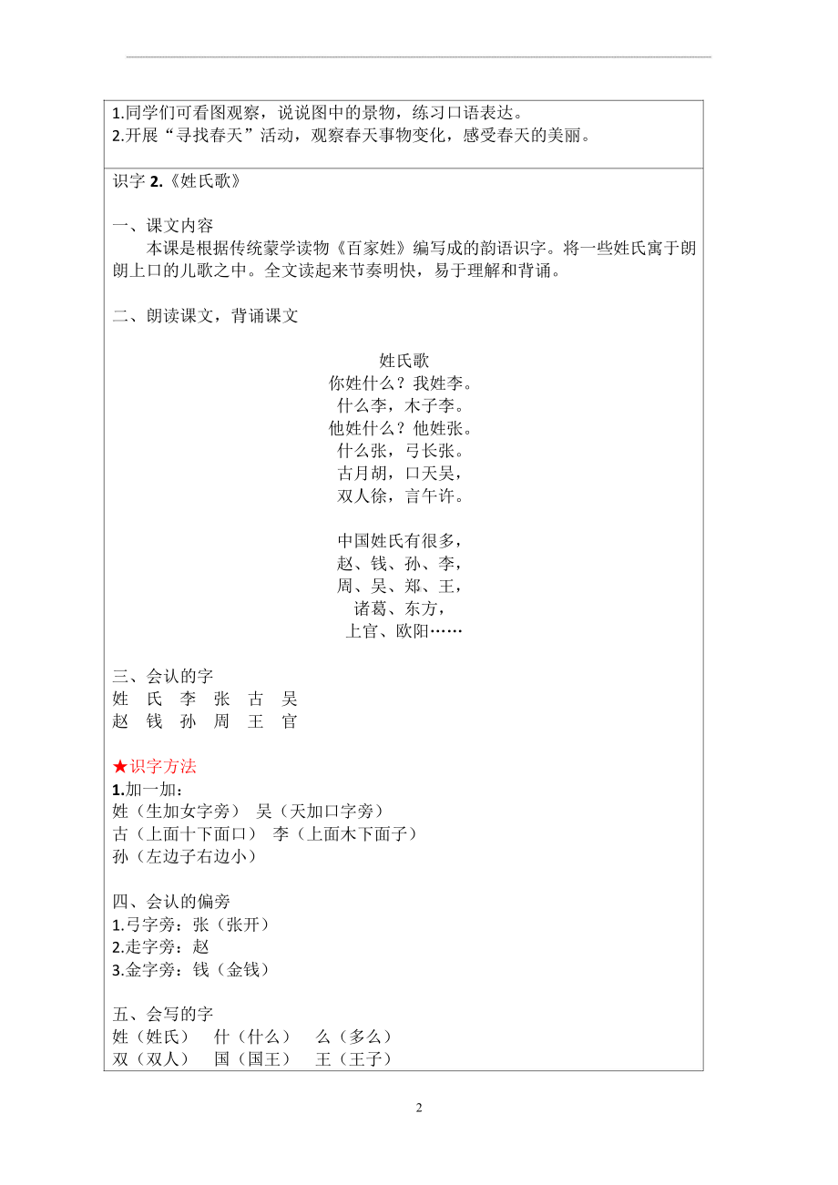 新课标背景下：一下语文一单元知识点汇编.docx_第2页