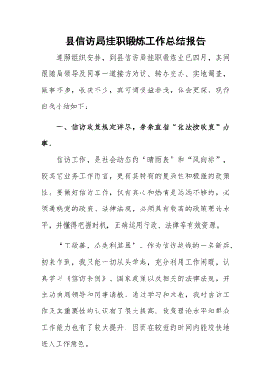 县信访局挂职锻炼工作总结报告.docx