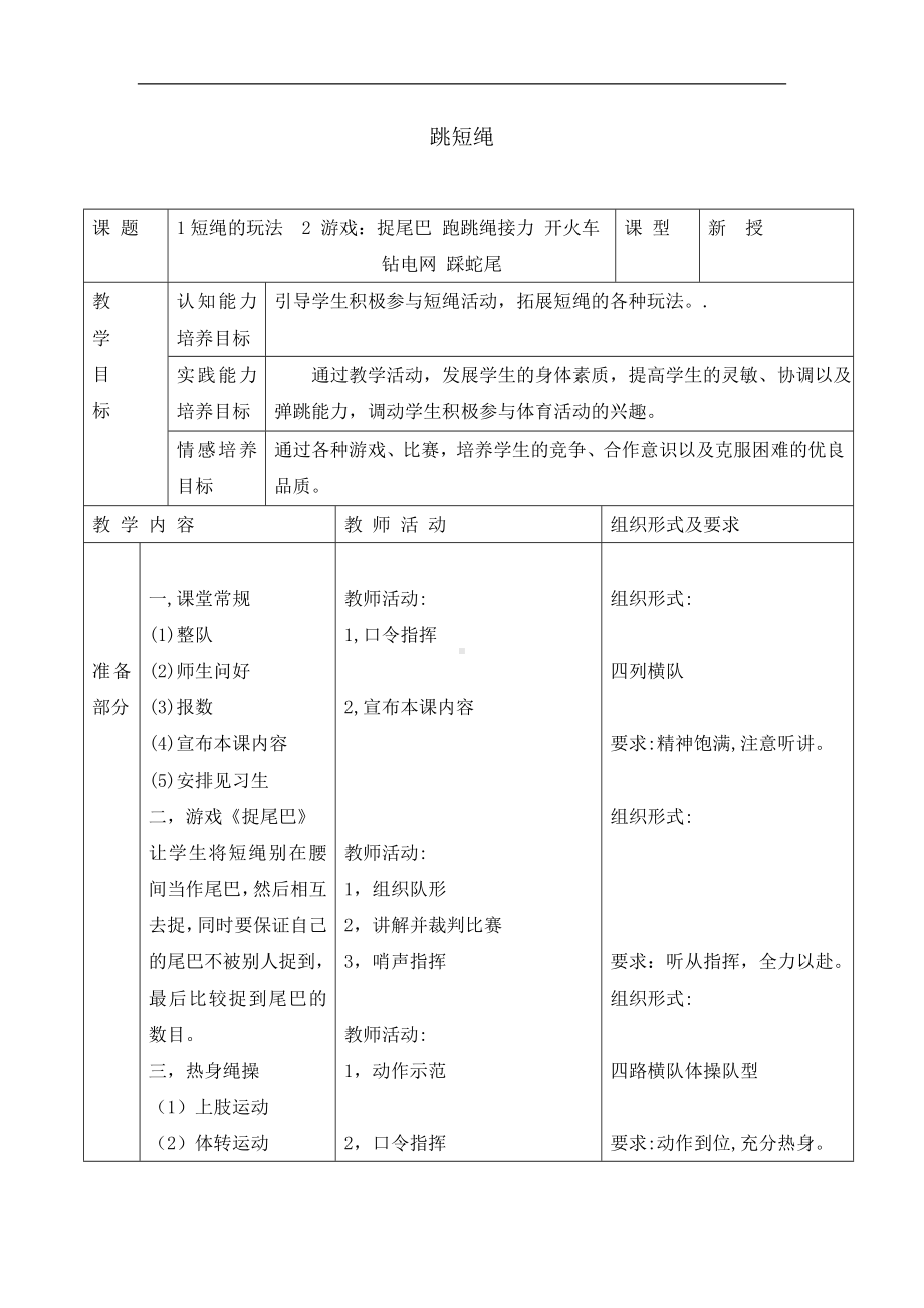 六年级体育教案-跳短绳-全国通用.doc_第1页