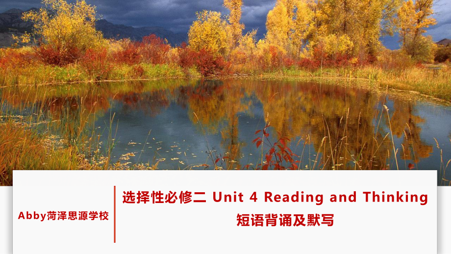 Unit 4 Reading and Thinking 短语背诵及默写（ppt课件）-新人教版（2019）《高中英语》选择性必修第二册.pptx_第1页