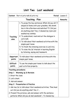 六年级下册英语教案-Unit2 Last weekend-2 let's talk-人教(PEP)( ).doc