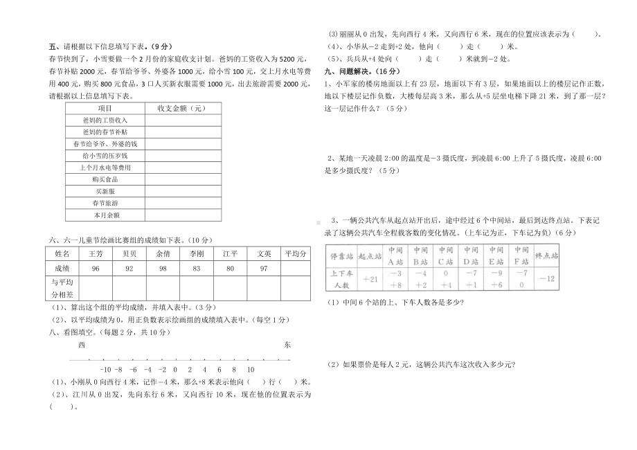 西师版数学六年级上期第7单元卷.docx_第2页