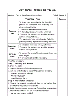 六年级下册英语教案-Unit3Where did you go-3 let's learn-人教(PEP)( ).doc