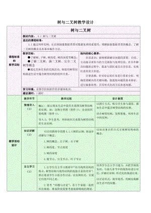 4.1 树与二叉树 教学设计-数据 与数据结构-新浙教版（2019）《高中信息技术》选择性必修第一册.docx