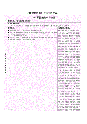 6.2 POI数据的组织与应用 教学设计-数据 与数据结构-新浙教版（2019）《高中信息技术》选择性必修第一册.doc