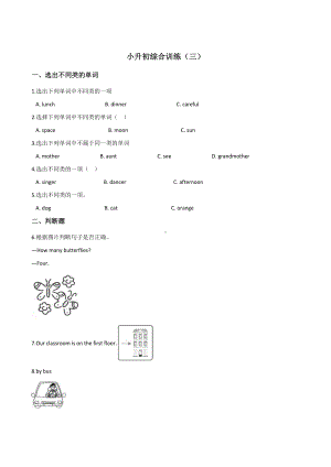 六年级下册英语试题-小升初综合训练（三） 外研版（三起点） 含答案.doc