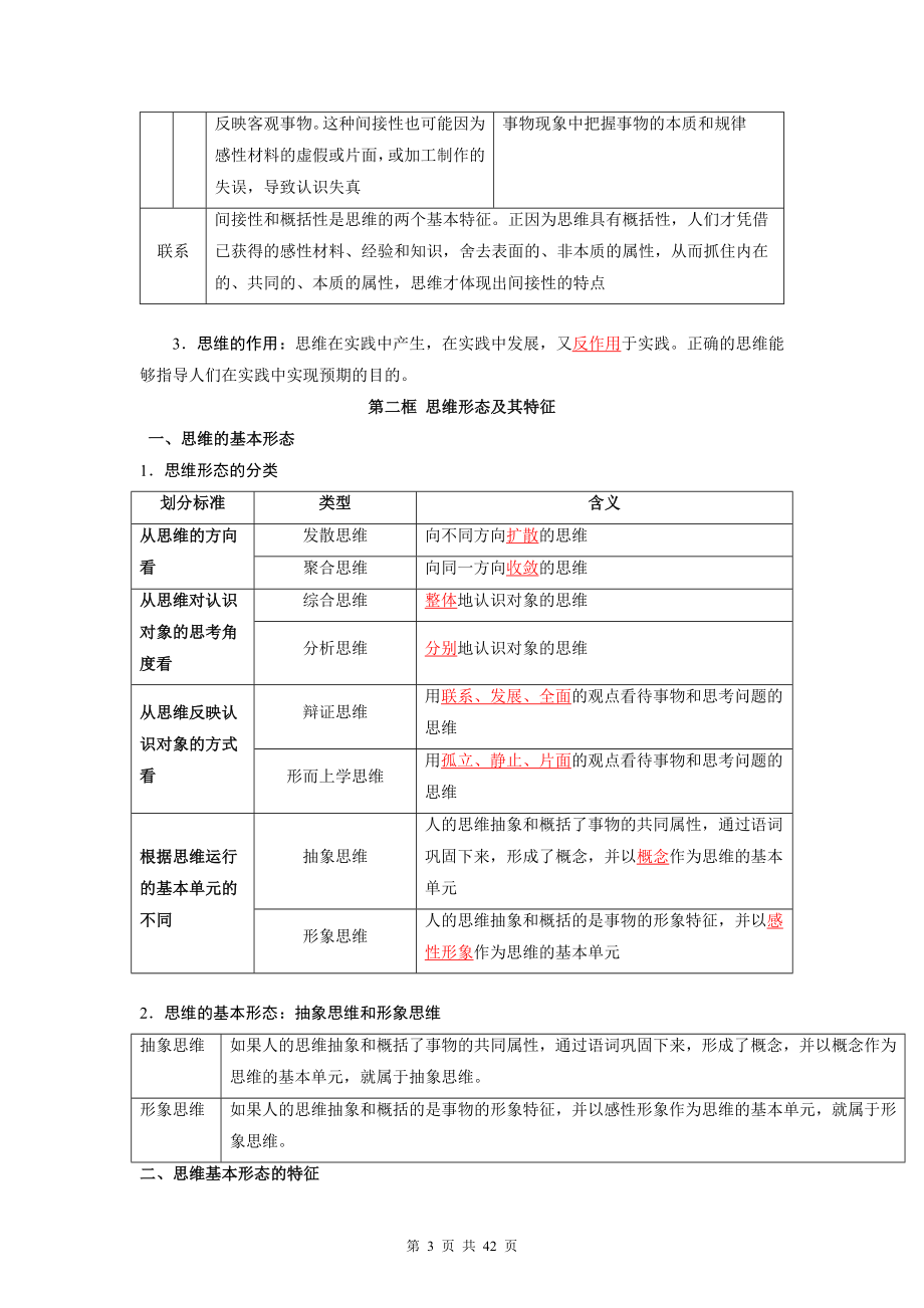 统编版高中政治选择性必修3《逻辑与思维》主要考点复习提纲（全面必备！）.docx_第3页