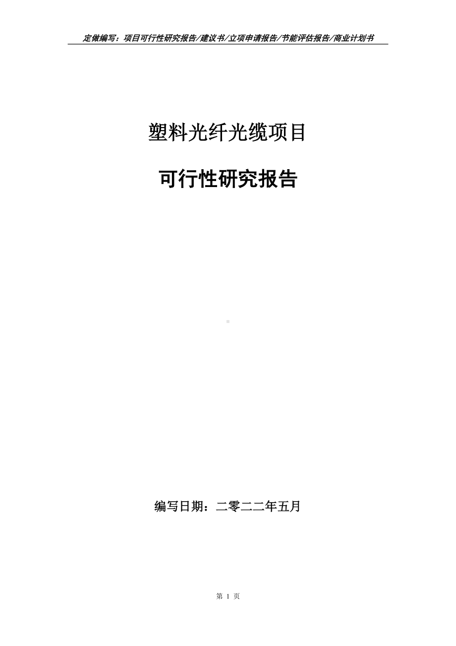 塑料光纤光缆项目可行性报告（写作模板）.doc_第1页