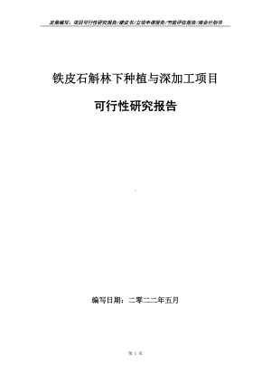 铁皮石斛林下种植与深加工项目可行性报告（写作模板）.doc