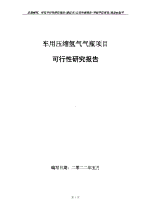 车用压缩氢气气瓶项目可行性报告（写作模板）.doc