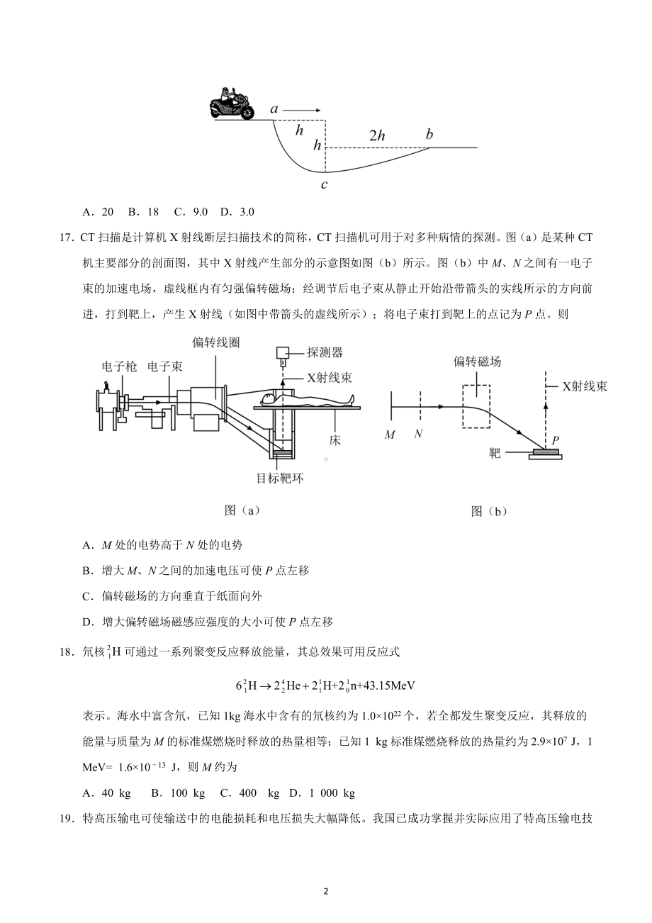 2020年全国卷Ⅱ理综物理高考试题（含答案）.docx_第2页