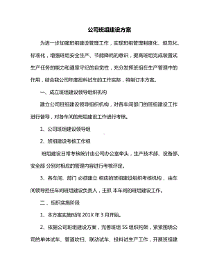 公司班组建设方案.docx