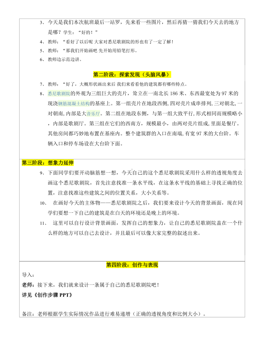 一年级上册美术课外C班教案-悉尼歌剧院 全国通用.doc_第2页