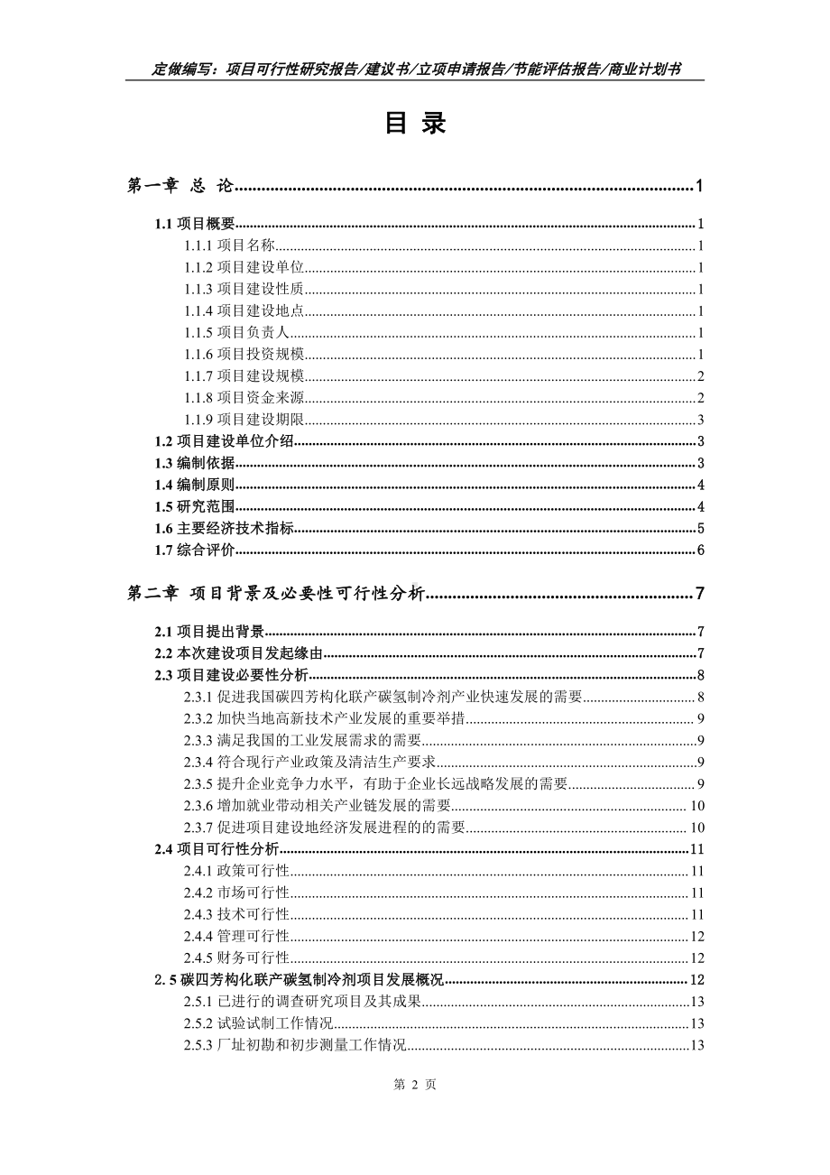 碳四芳构化联产碳氢制冷剂项目可行性报告（写作模板）.doc_第2页