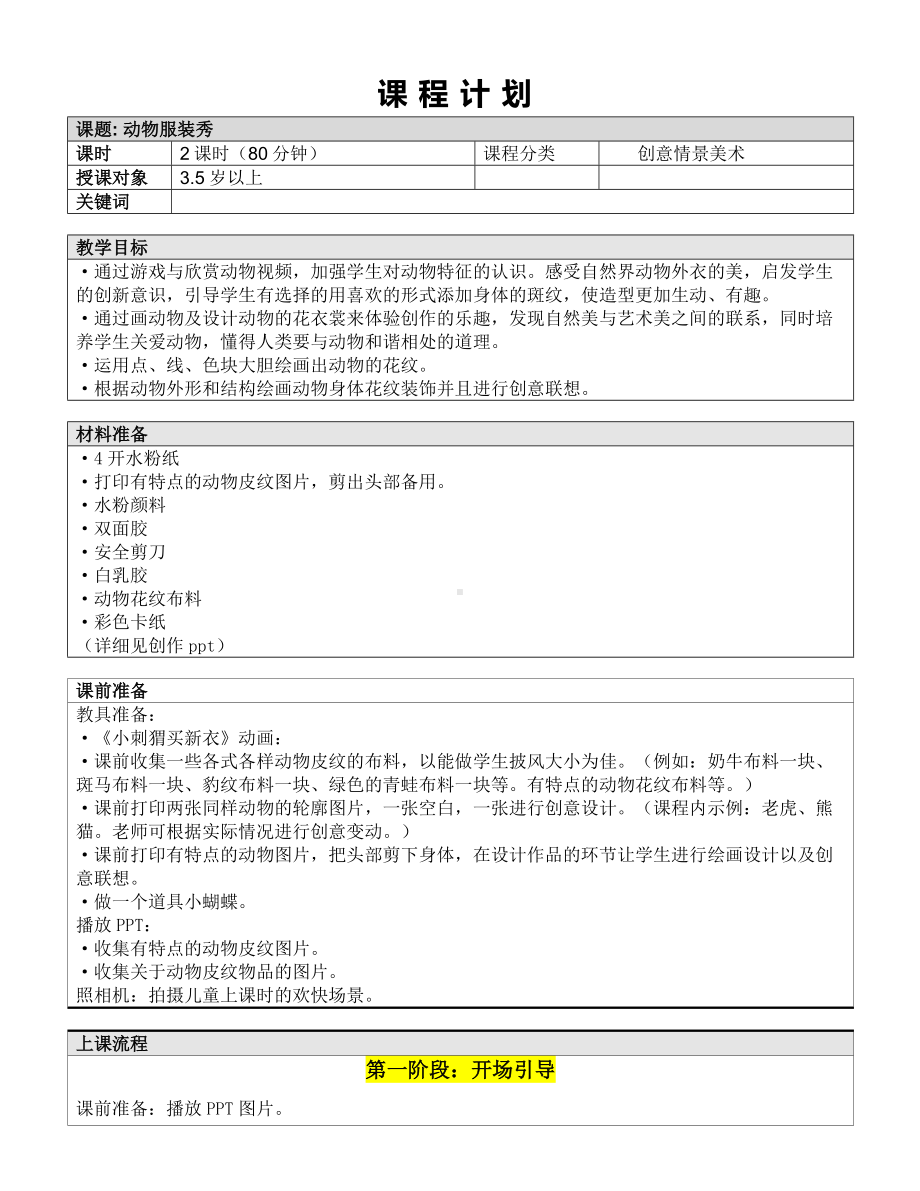 一年级上册美术课外班素材-动物服装秀-全国通用.doc_第1页