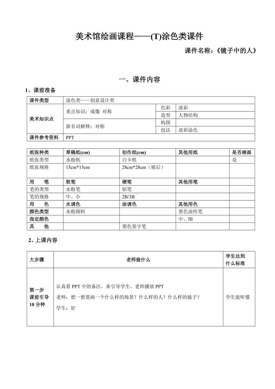 一年级上册美术课外班素材-涂色类—镜子中的我-全国通用.doc_第1页