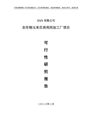 农作物玉米芯再利用加工厂可行性研究报告申请报告.doc